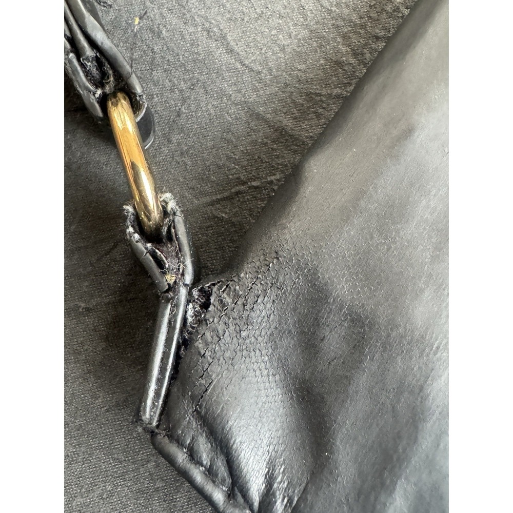 Versace Parfums Vintage Black Crossbody Messenger Bag Gold Medusa Logo Greek Key - Picture 14 of 16